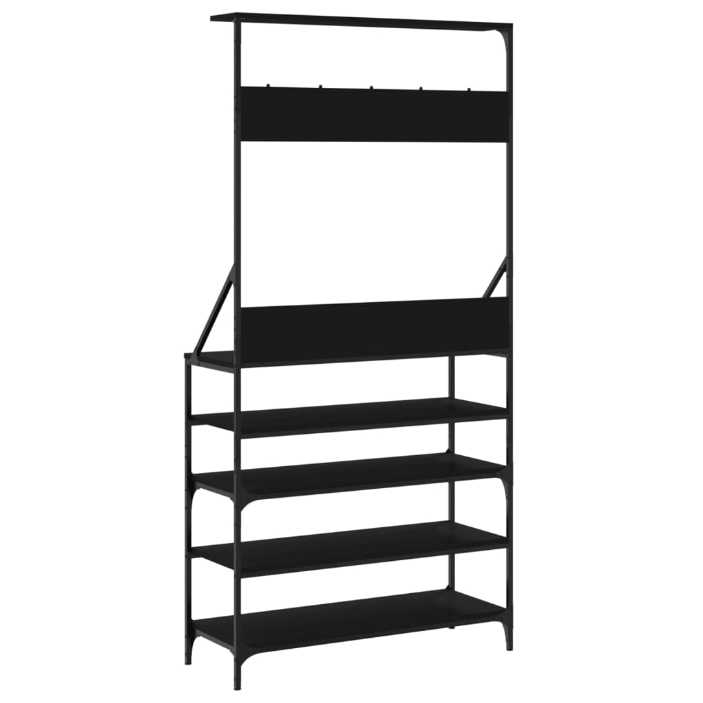 8721012196599_g_en_hd_4 vidaXL Clothes Rack with Shoe Storage Black 90x34x184 cm - Image 7