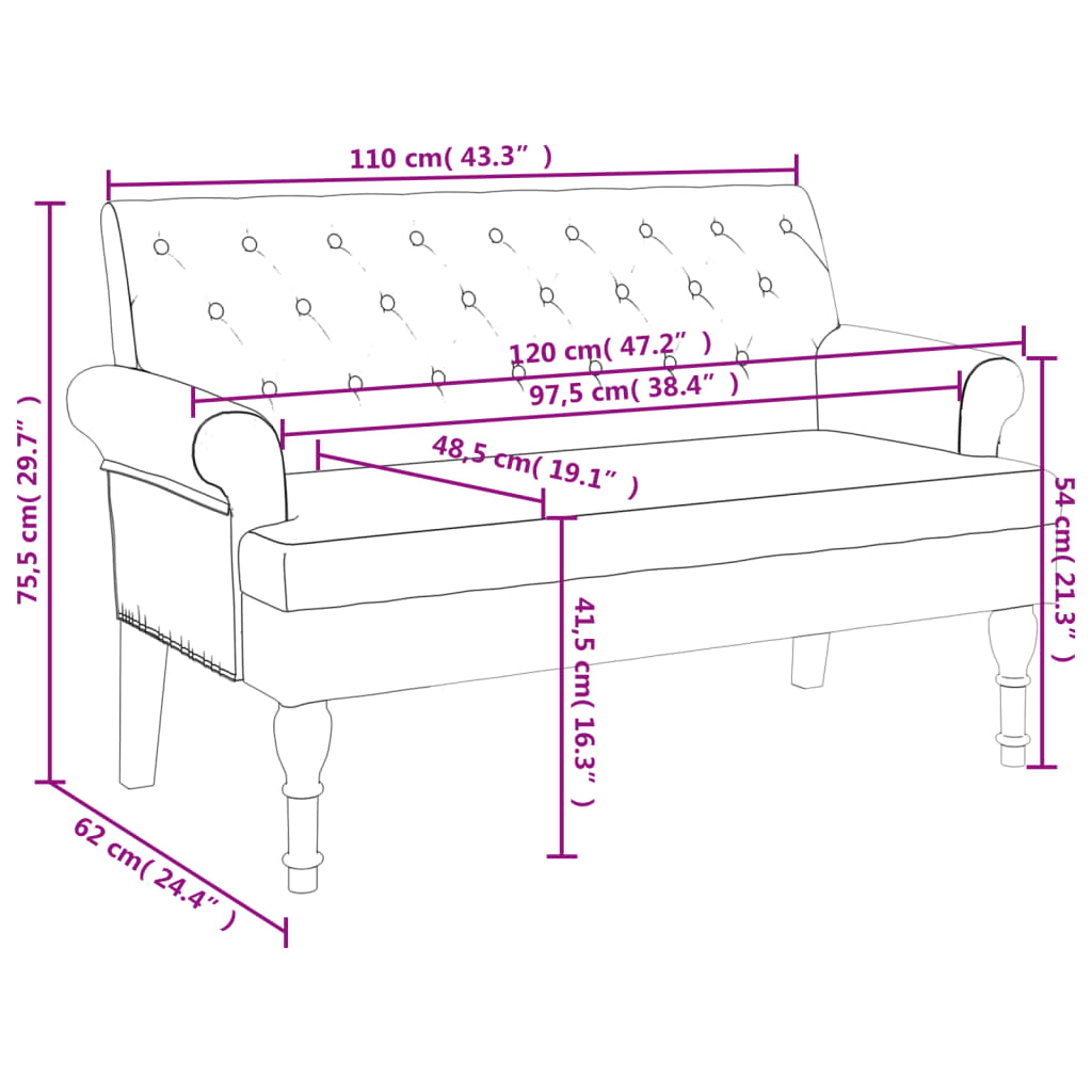 8721012198333_g_en_hd_6 vidaXL Bench with Backrest 120x62x75.5 cm Linen - Image 8