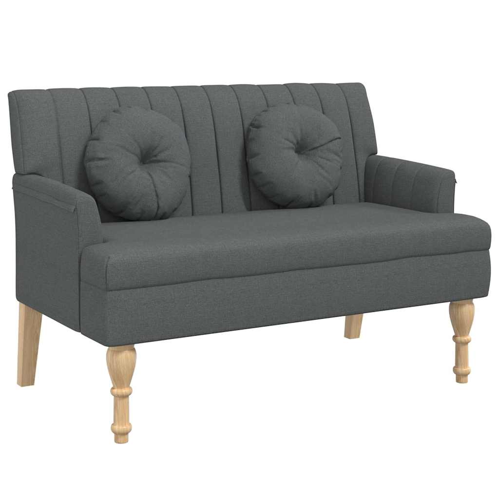 8721012198364_a_en_hd_1 vidaXL Bench with Cushions Dark Grey 113x64.5x75.5 cm Fabric - Image 2