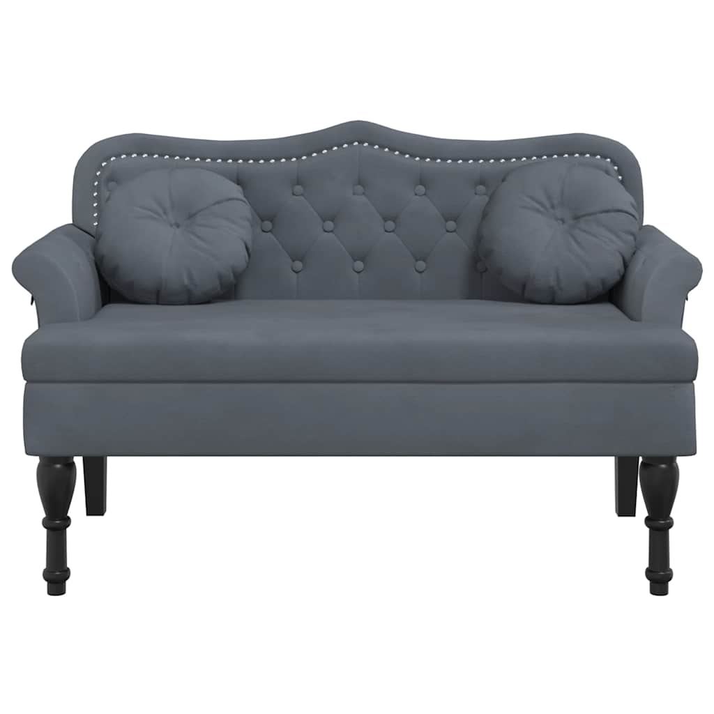 8721012198463_g_en_hd_2 vidaXL Bench with Cushions Dark Grey 120.5x65x75 cm Velvet - Image 4