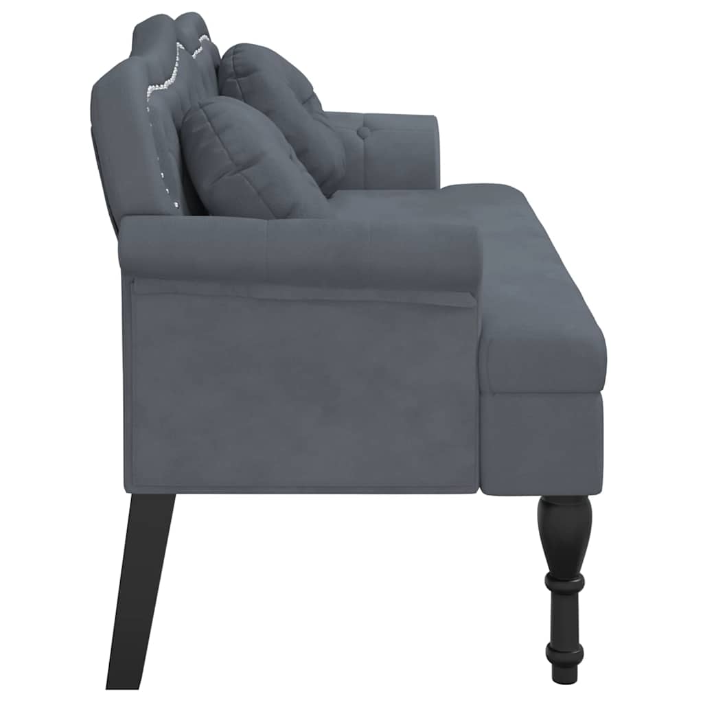 8721012198463_g_en_hd_3 vidaXL Bench with Cushions Dark Grey 120.5x65x75 cm Velvet - Image 5
