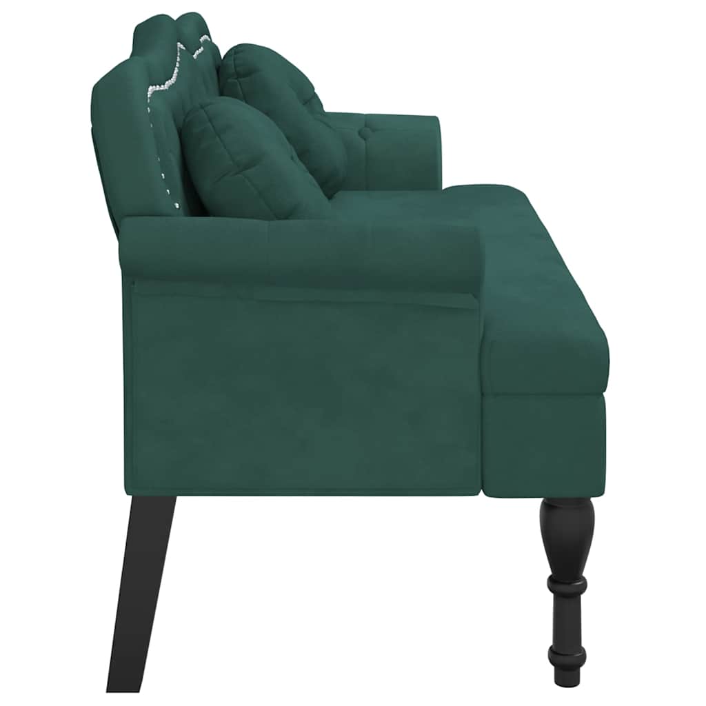 8721012198470_g_en_hd_3 vidaXL Bench with Cushions Dark Green 120.5x65x75 cm Velvet - Image 5