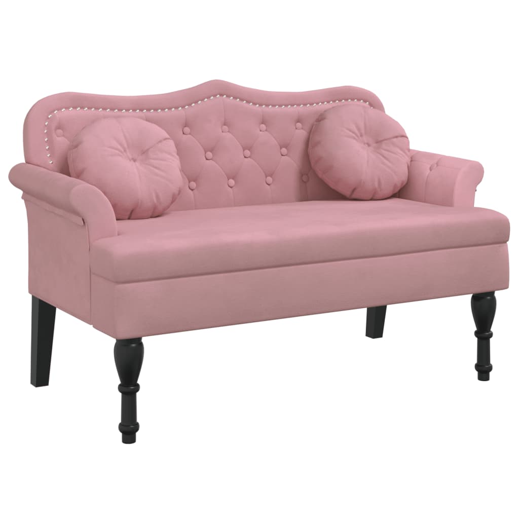 8721012198487_a_en_hd_1 vidaXL Bench with Cushions Pink 120.5x65x75 cm Velvet - Image 2
