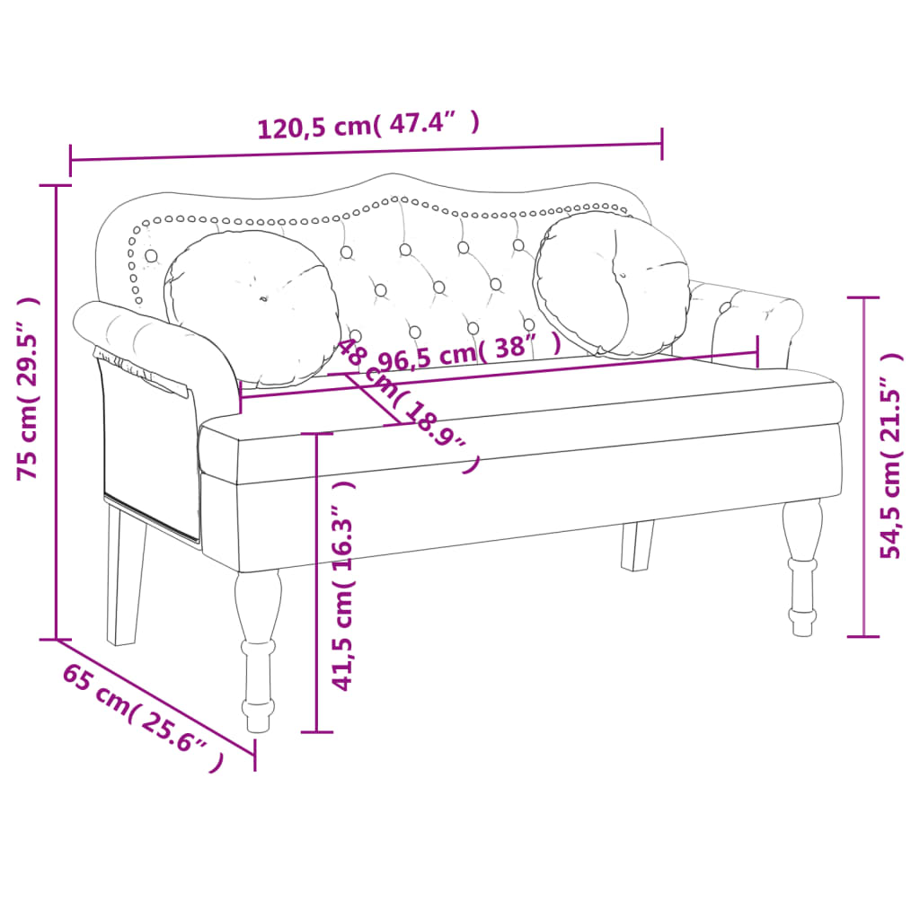 8721012198487_g_en_hd_6 vidaXL Bench with Cushions Pink 120.5x65x75 cm Velvet - Image 8