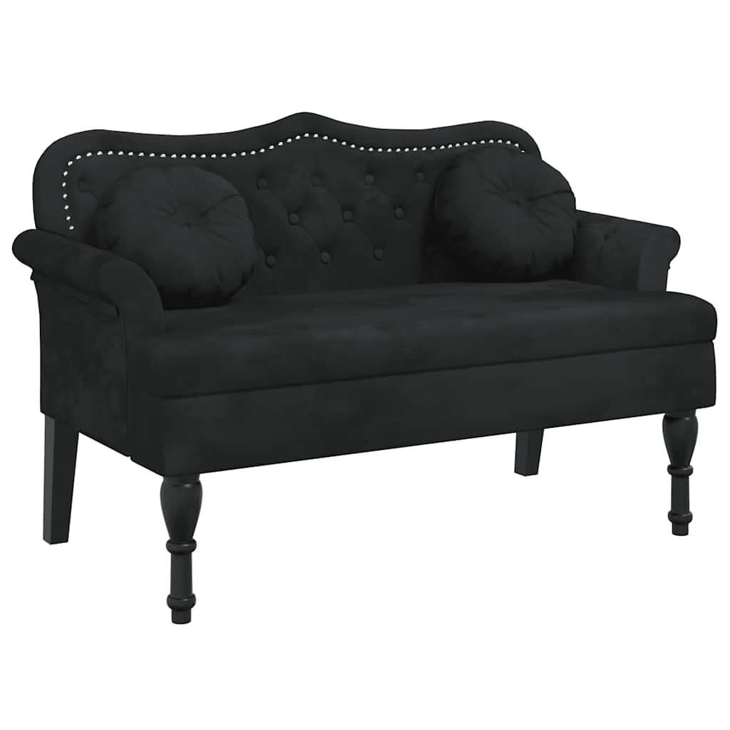 8721012198500_a_en_hd_1 vidaXL Bench with Cushions Black 120.5x65x75 cm Velvet - Image 2