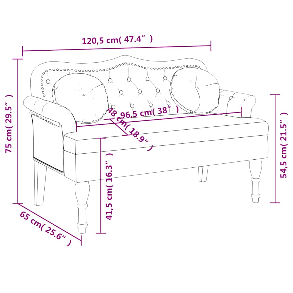 8721012198500_g_en_hd_6 vidaXL Bench with Cushions Black 120.5x65x75 cm Velvet - Image 8