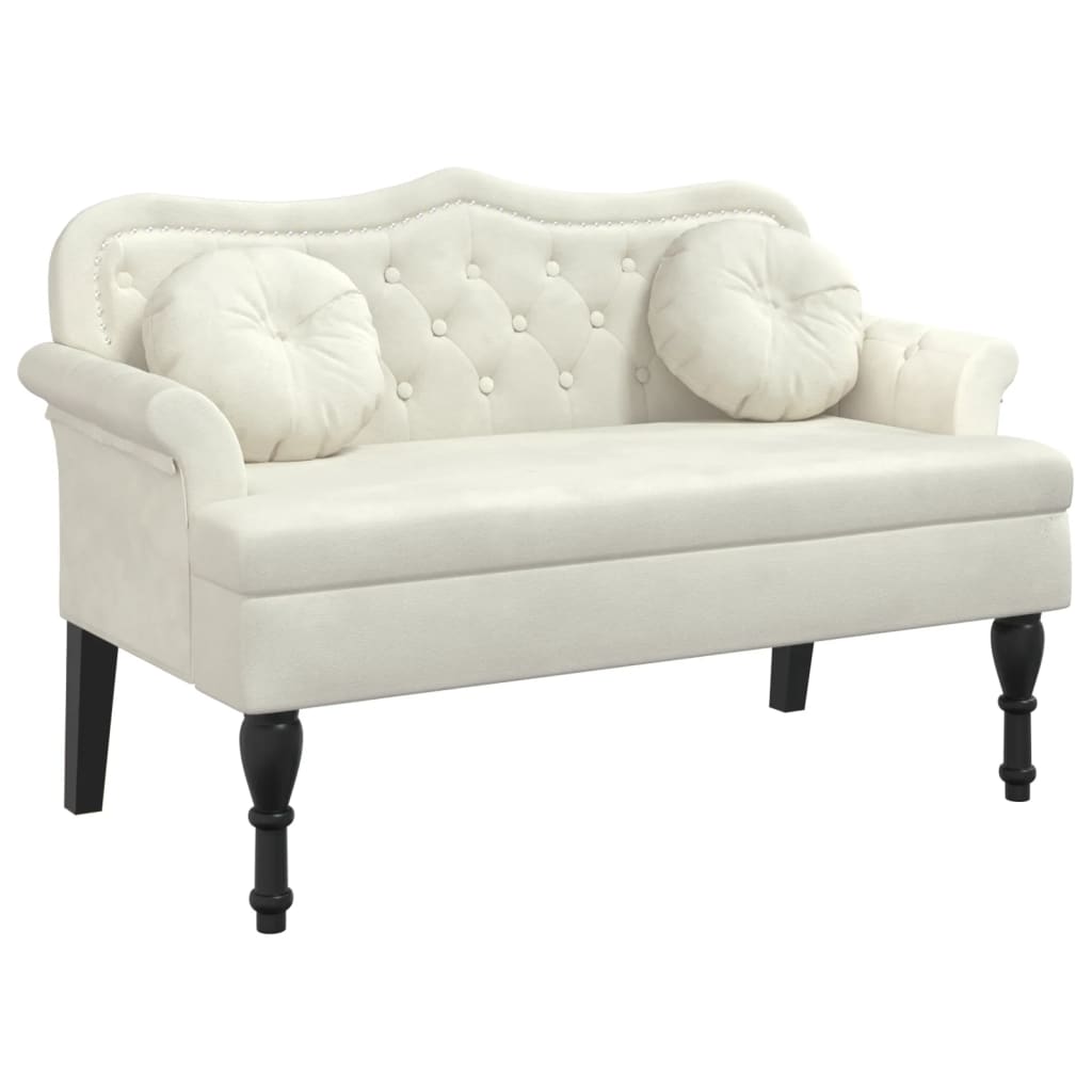 8721012198524_a_en_hd_1 vidaXL Bench with Cushions Cream 120.5x65x75 cm Velvet - Image 2