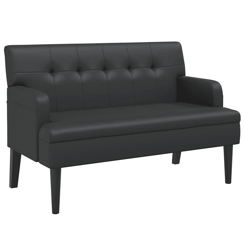 8721012198586_a_en_hd_1 vidaXL Bench with Backrest Black 112x65.5x75 cm Faux Leather - Image 2