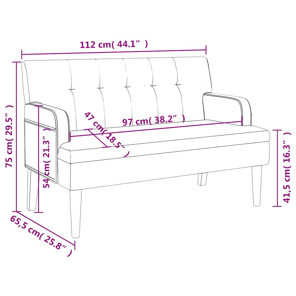 8721012198586_g_en_hd_7 vidaXL Bench with Backrest Black 112x65.5x75 cm Faux Leather - Image 9