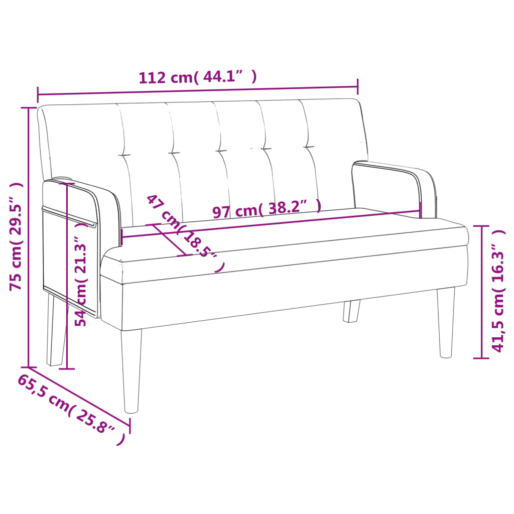 8721012198609_g_en_hd_6 vidaXL Bench with Backrest Brown 112x65.5x75 cm Faux Suede Leather - Image 8