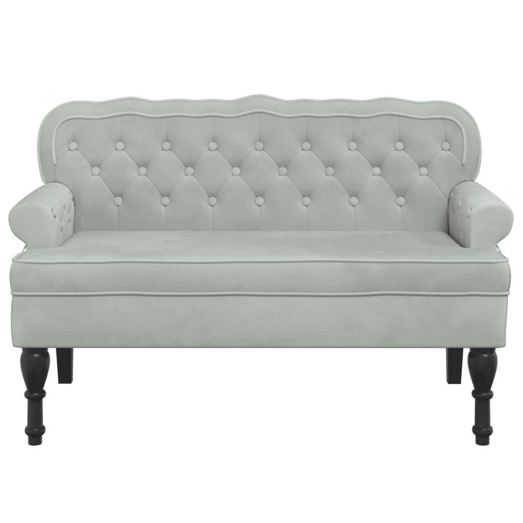 8721012198616_g_en_hd_1 vidaXL Bench with Backrest Light Grey 119.5x64.5x75 cm Velvet - Image 3