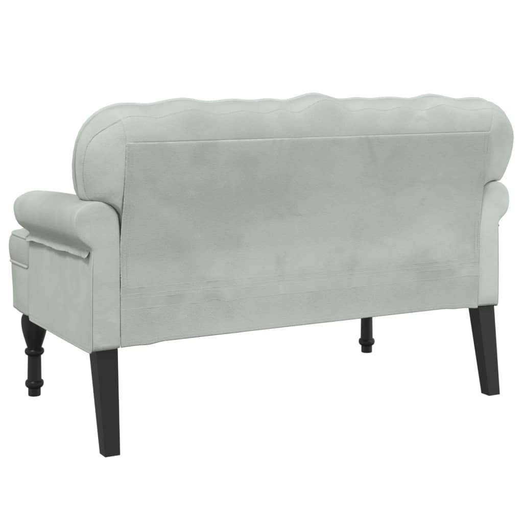 8721012198616_g_en_hd_3 vidaXL Bench with Backrest Light Grey 119.5x64.5x75 cm Velvet - Image 5