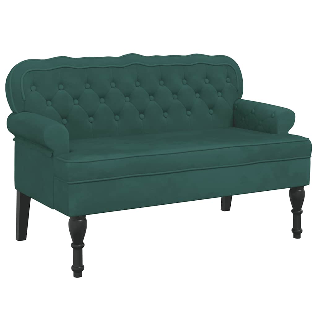 8721012198630_a_en_hd_1 vidaXL Bench with Backrest Dark Green 119.5x64.5x75 cm Velvet - Image 2