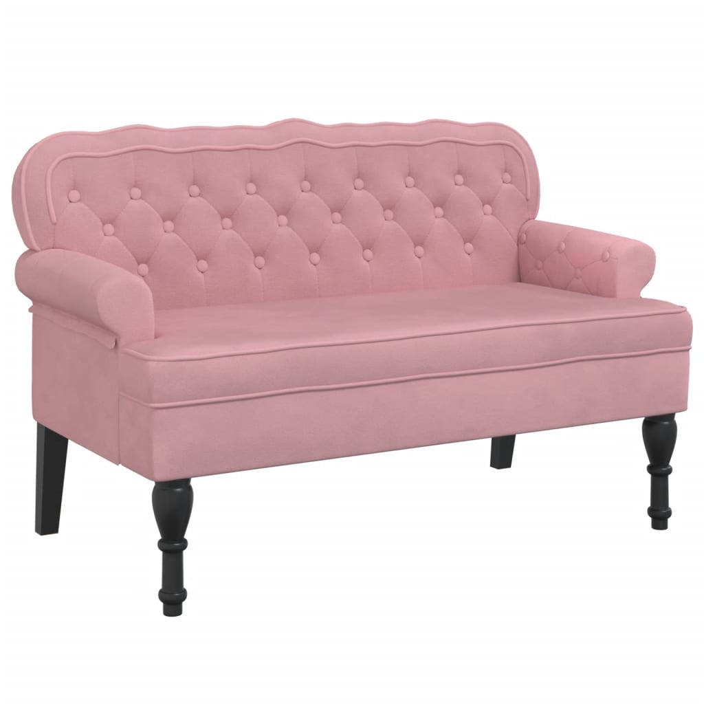 8721012198647_a_en_hd_1 vidaXL Bench with Backrest Pink 119.5x64.5x75 cm Velvet - Image 2