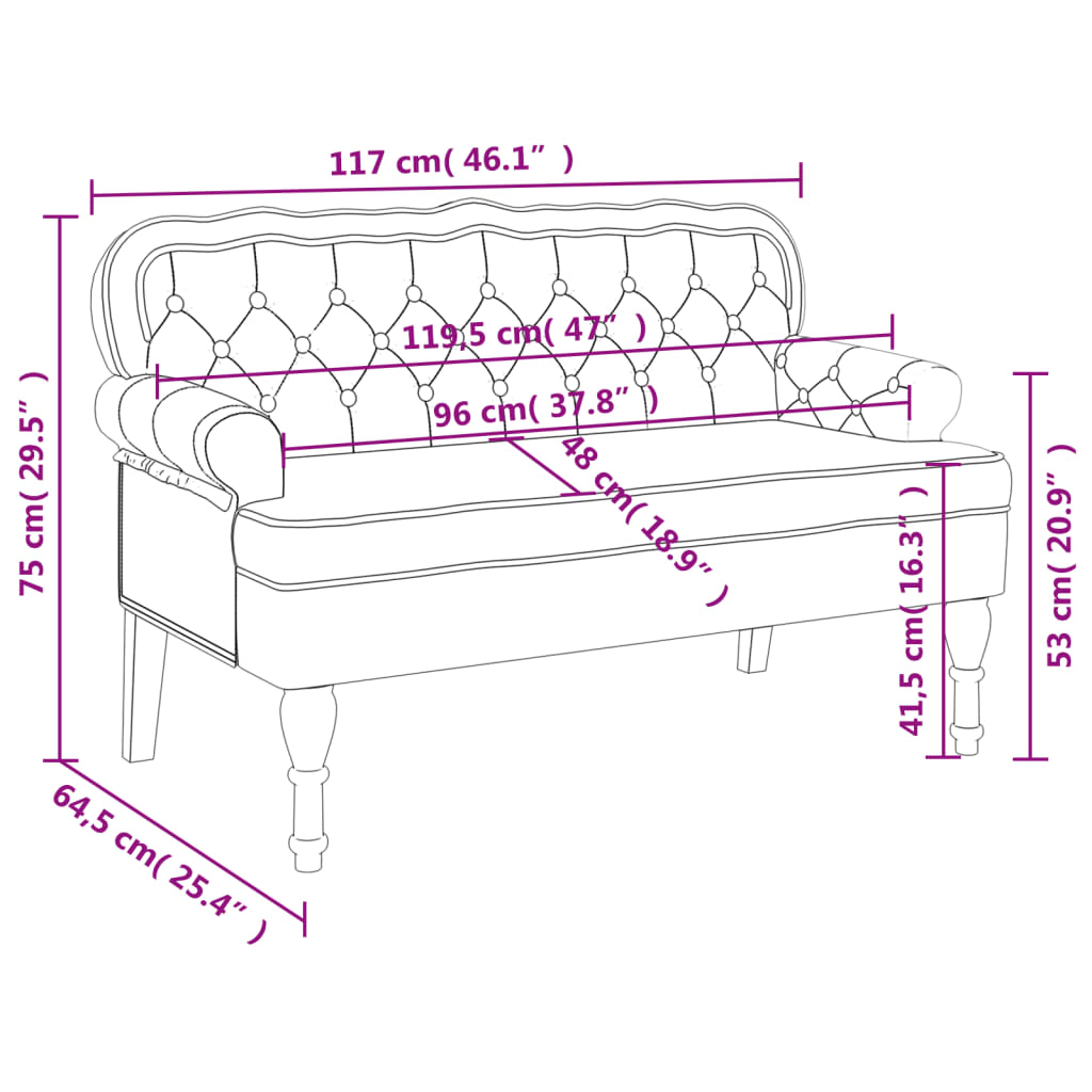 8721012198647_g_en_hd_6 vidaXL Bench with Backrest Pink 119.5x64.5x75 cm Velvet - Image 8