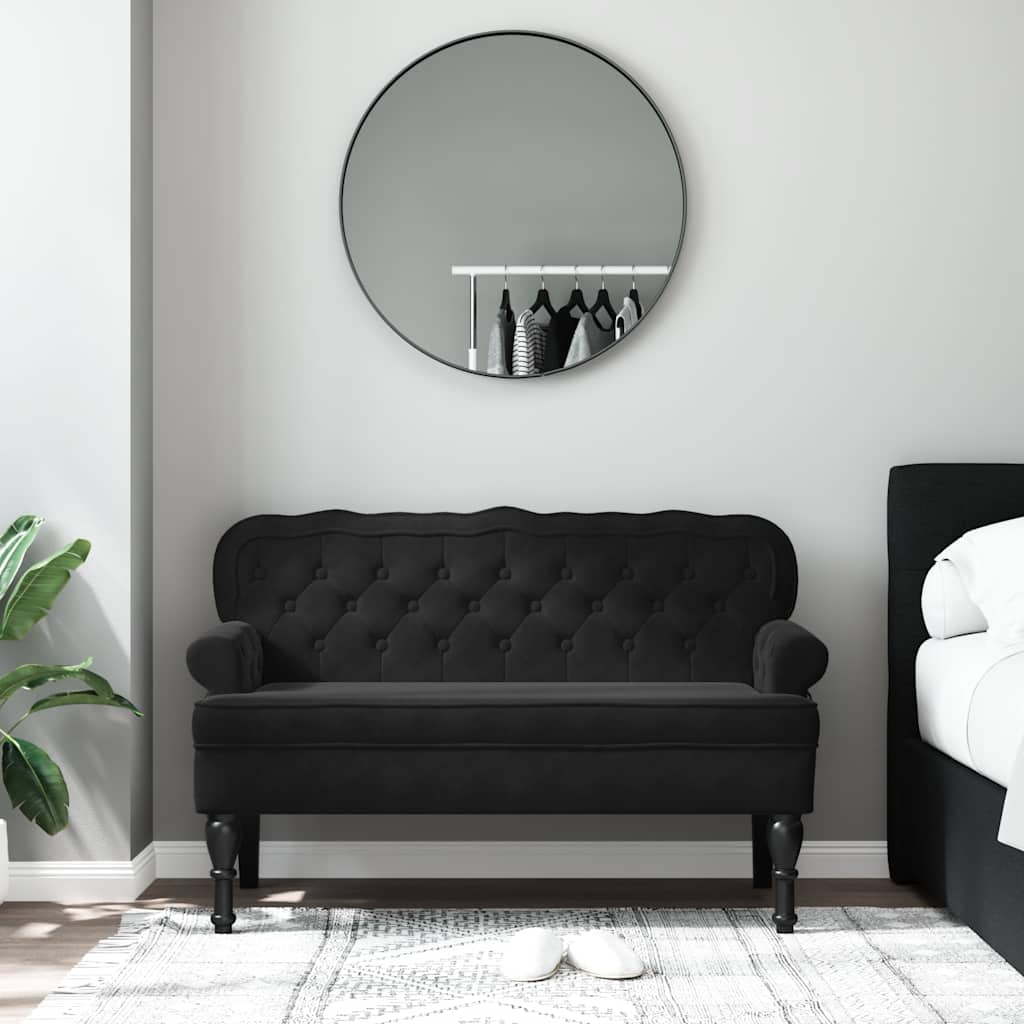 8721012198661_g_en_hd_1 vidaXL Bench with Backrest Black 119.5x64.5x75 cm Velvet - Image 3