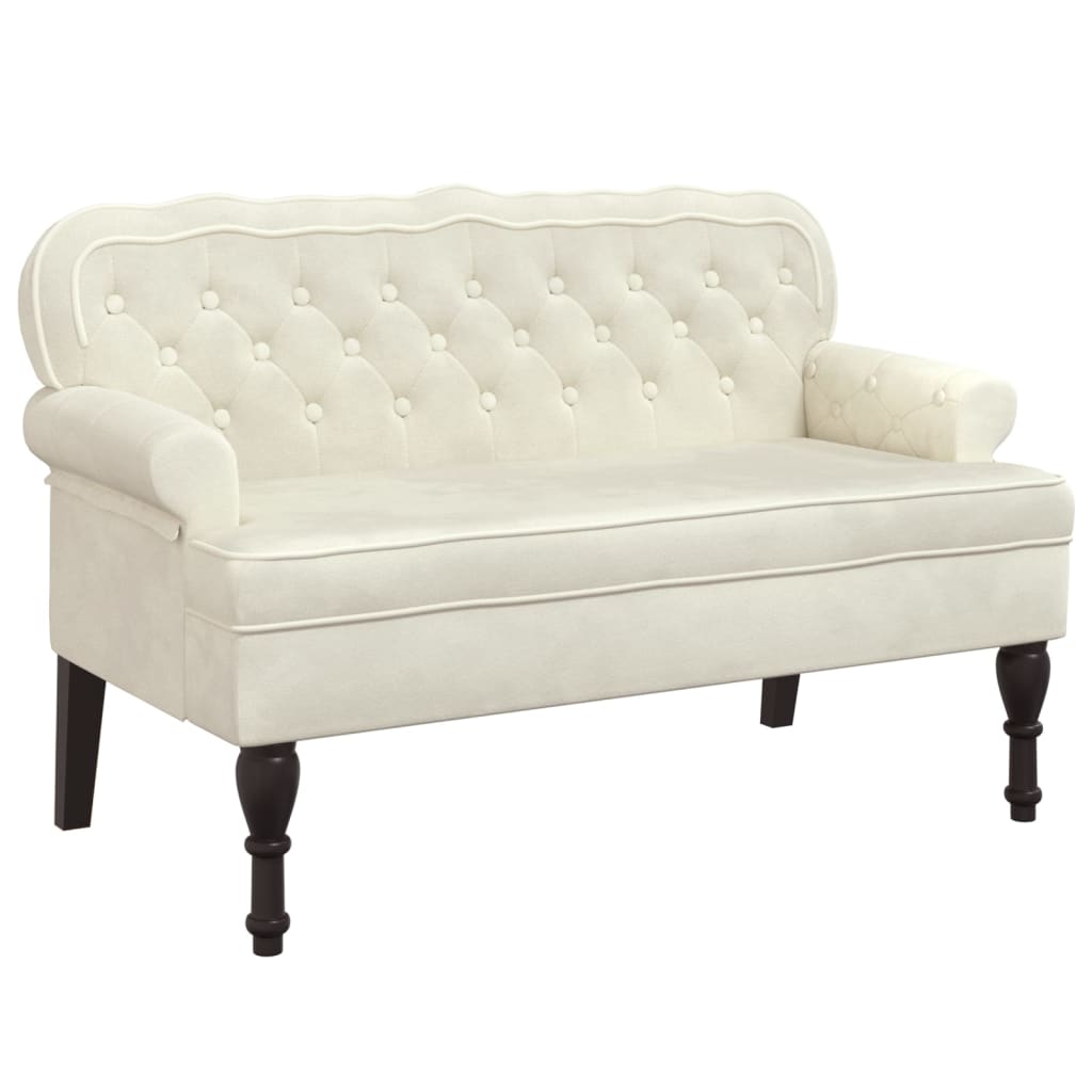 8721012198685_a_en_hd_1 vidaXL Bench with Backrest Cream 119.5x64.5x75 cm Velvet - Image 2