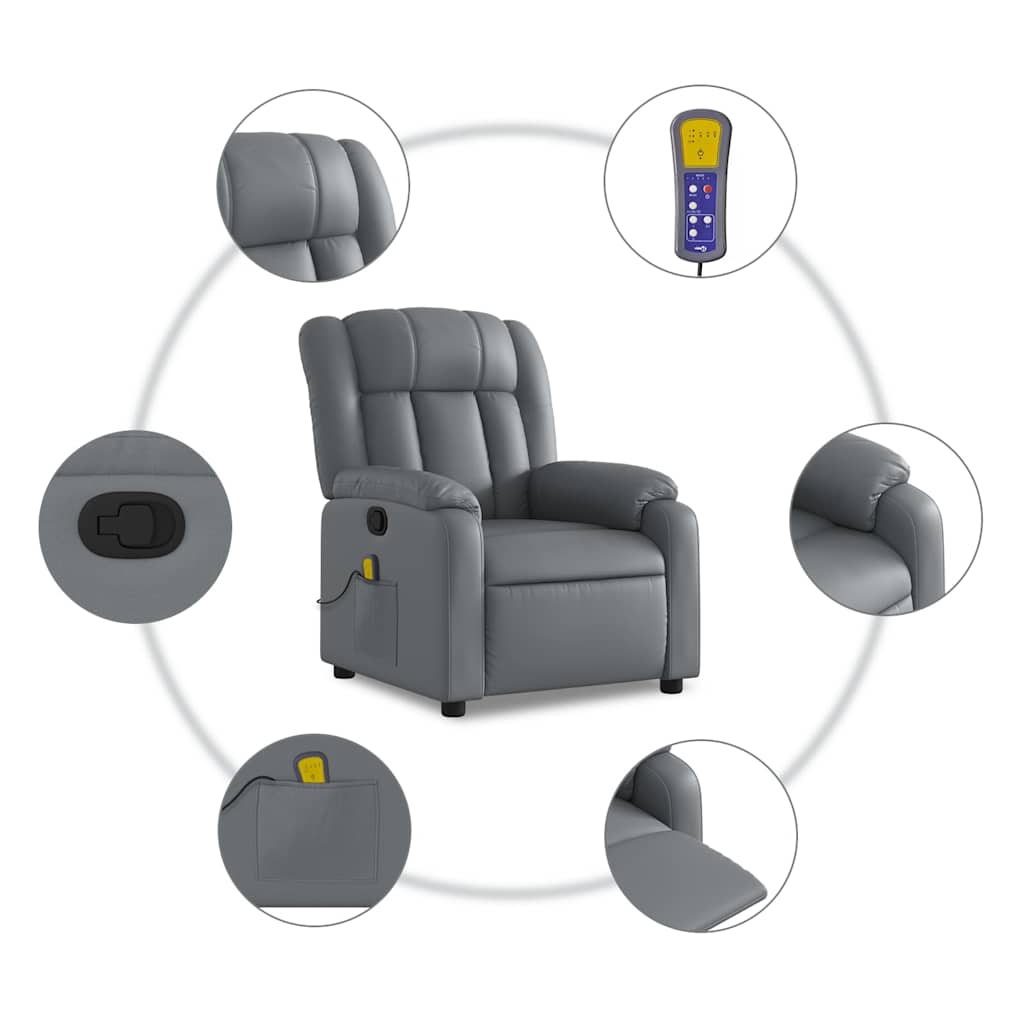8721012203235_g_en_hd_5 vidaXL Massage Recliner Chair Grey Faux Leather - Image 7