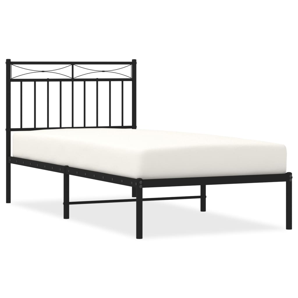 8721012209923_a_en_hd_1 vidaXL Metal Bed Frame without Mattress with Headboard Black 90x190 cm - Image 2