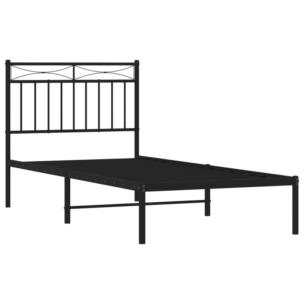 8721012209923_g_en_hd_2 vidaXL Metal Bed Frame without Mattress with Headboard Black 90x190 cm - Image 4
