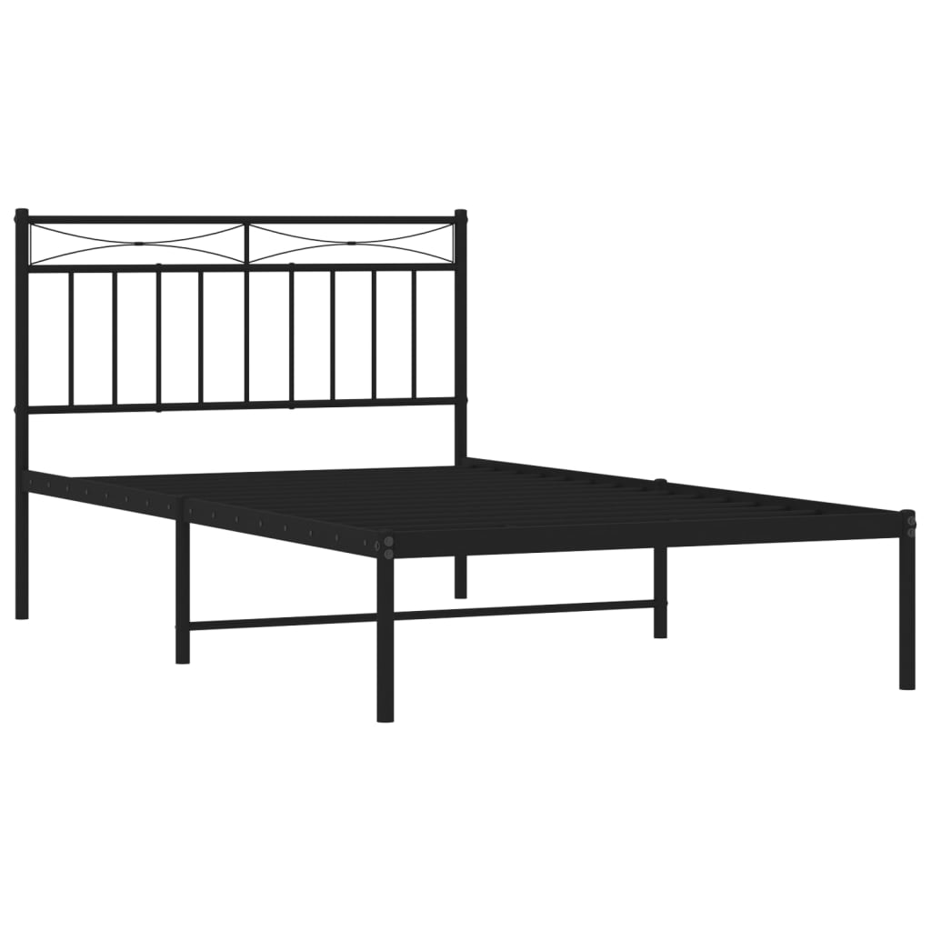 8721012209961_g_en_hd_2 vidaXL Metal Bed Frame without Mattress with Headboard Black 107x203 cm King Single - Image 4