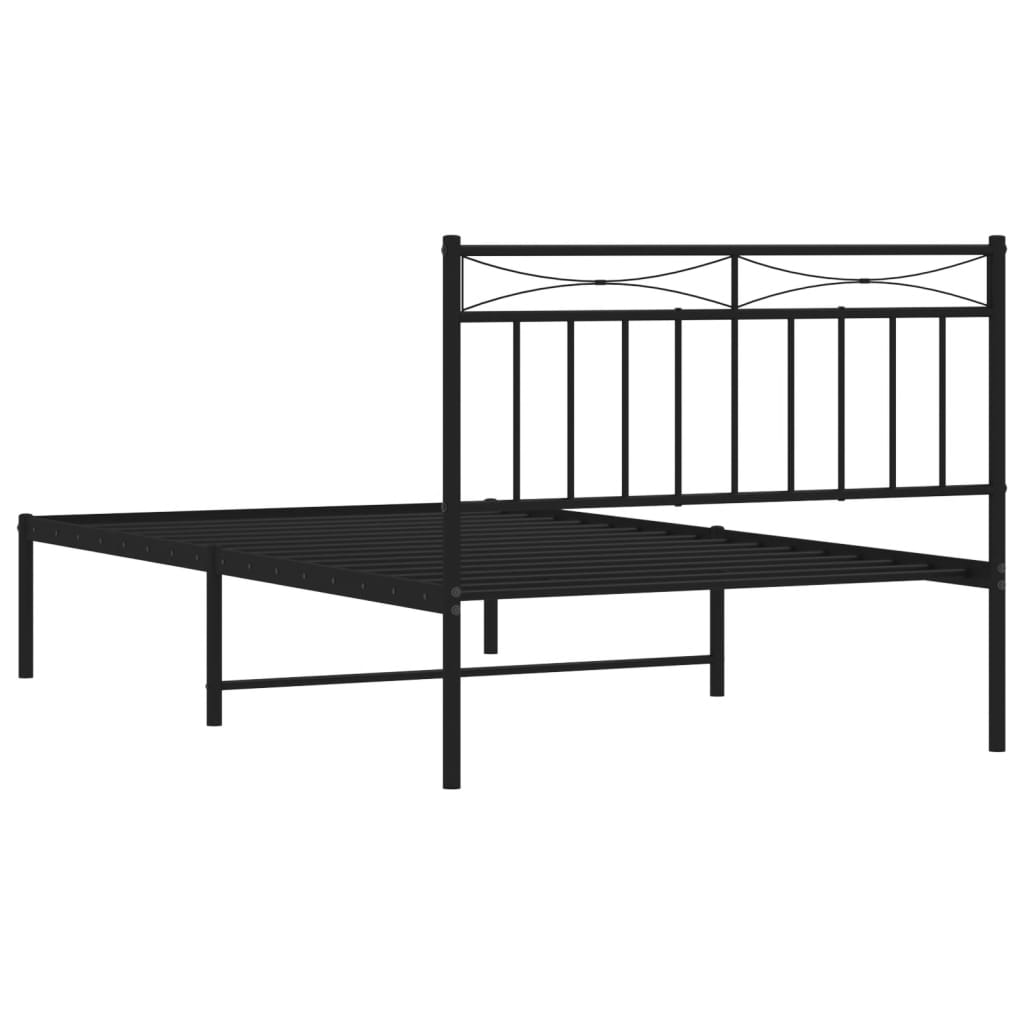 8721012209961_g_en_hd_5 vidaXL Metal Bed Frame without Mattress with Headboard Black 107x203 cm King Single - Image 7