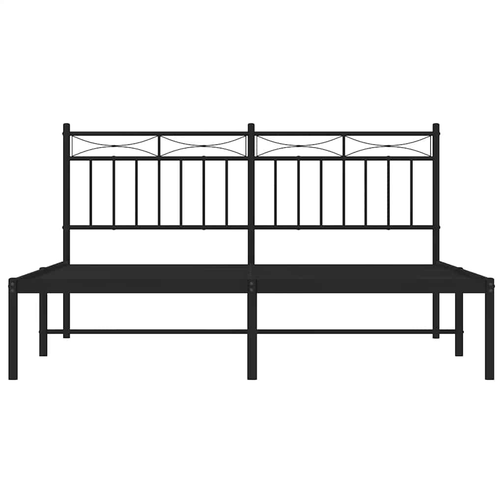 8721012210028_g_en_hd_4 vidaXL Metal Bed Frame without Mattress with Headboard Black 150x200 cm - Image 6
