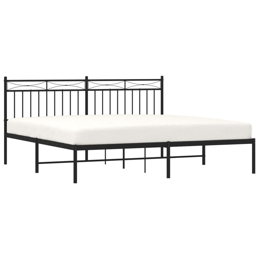 8721012210042_g_en_hd_1 vidaXL Metal Bed Frame without Mattress with Headboard Black 183x203 cm King - Image 3