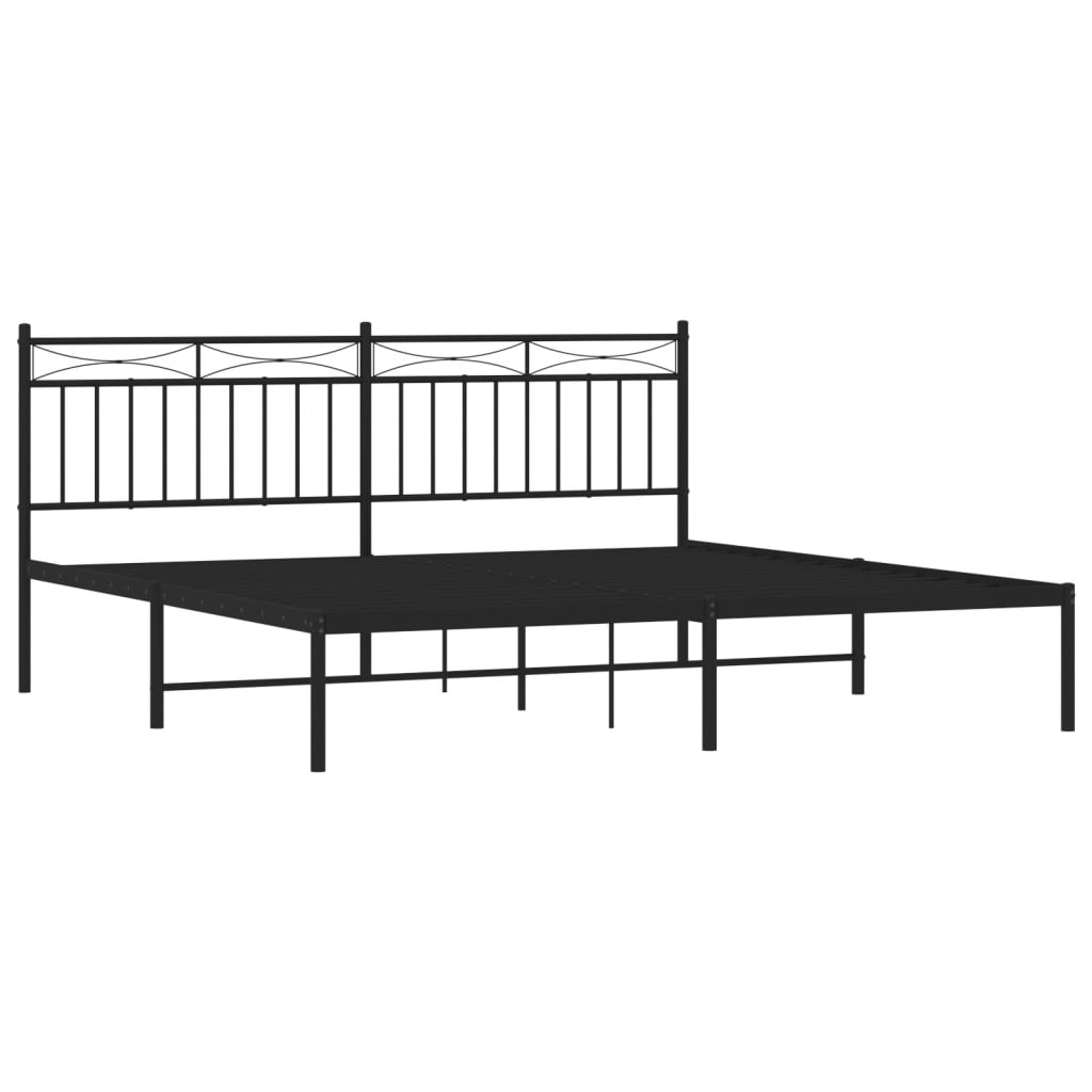 8721012210042_g_en_hd_2 vidaXL Metal Bed Frame without Mattress with Headboard Black 183x203 cm King - Image 4
