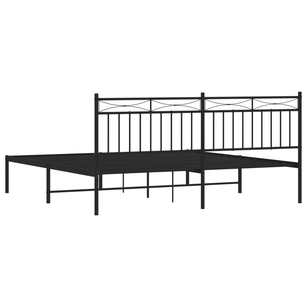 8721012210042_g_en_hd_5 vidaXL Metal Bed Frame without Mattress with Headboard Black 183x203 cm King - Image 7