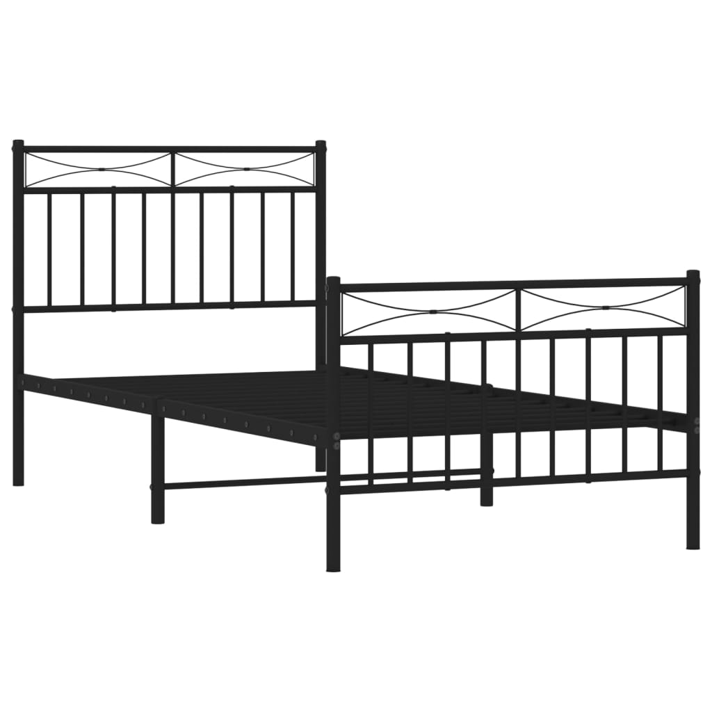 8721012210103_g_en_hd_2 vidaXL Metal Bed Frame without Mattress with Footboard Black 90x190 cm - Image 4