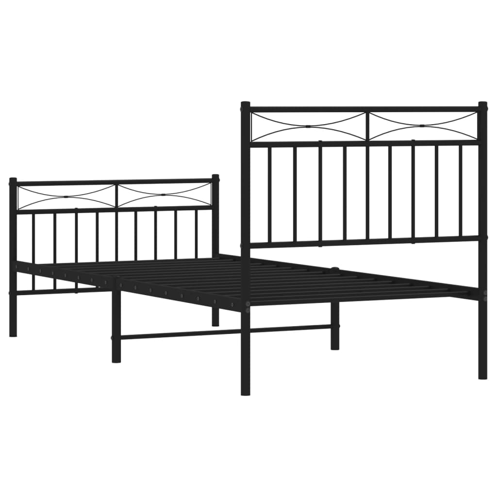 8721012210103_g_en_hd_5 vidaXL Metal Bed Frame without Mattress with Footboard Black 90x190 cm - Image 7