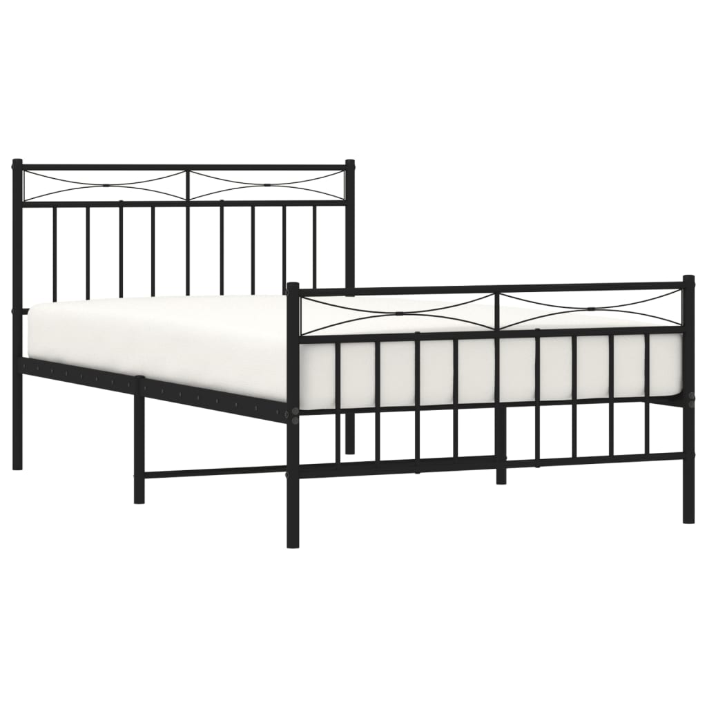 8721012210141_g_en_hd_1 vidaXL Metal Bed Frame without Mattress with Footboard Black 107x203 cm King Single - Image 3