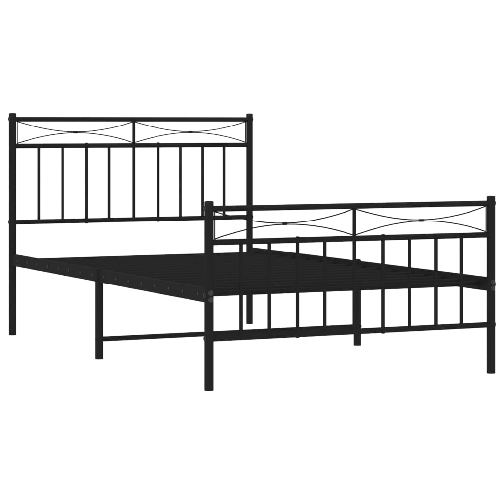 8721012210141_g_en_hd_2 vidaXL Metal Bed Frame without Mattress with Footboard Black 107x203 cm King Single - Image 4