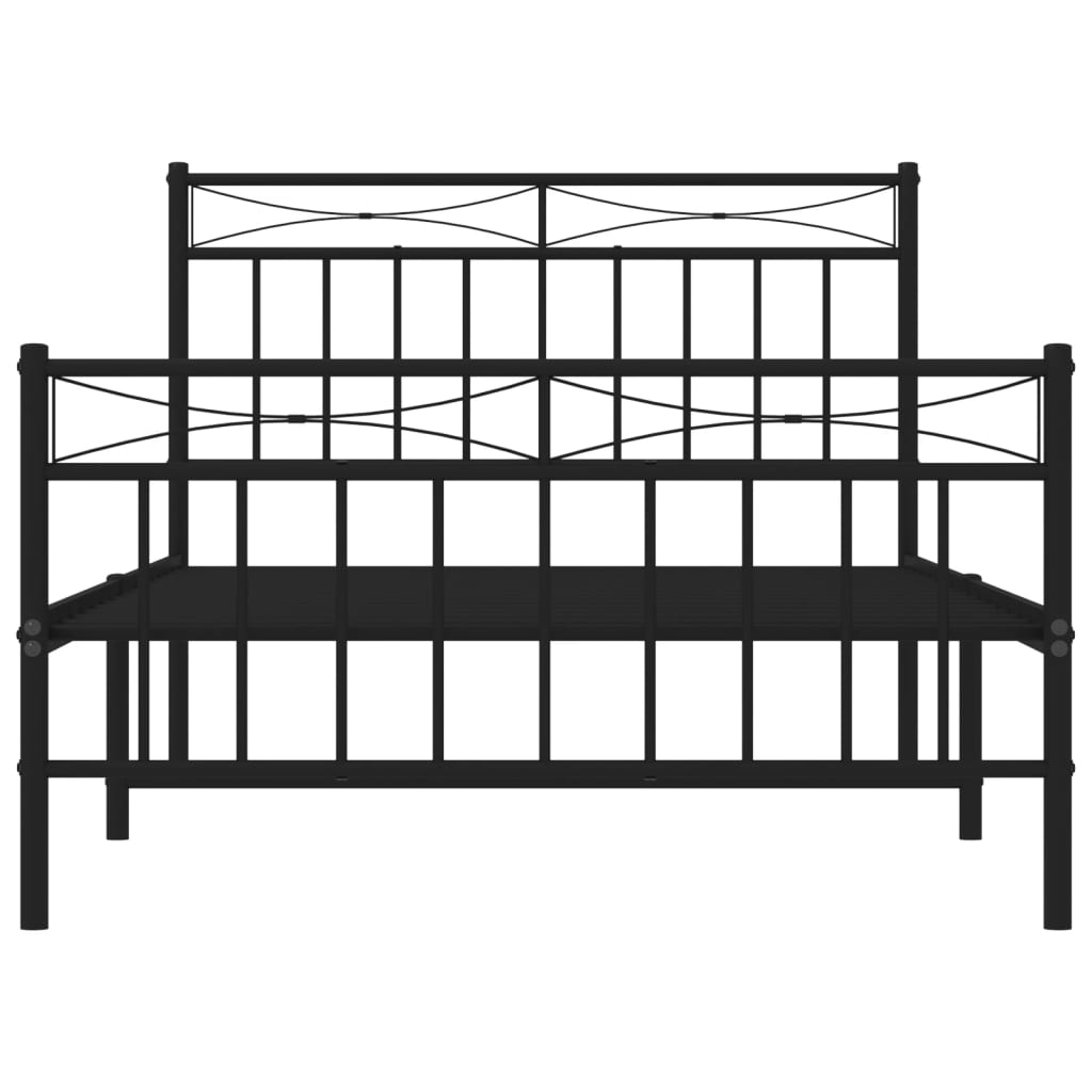 8721012210141_g_en_hd_3 vidaXL Metal Bed Frame without Mattress with Footboard Black 107x203 cm King Single - Image 5