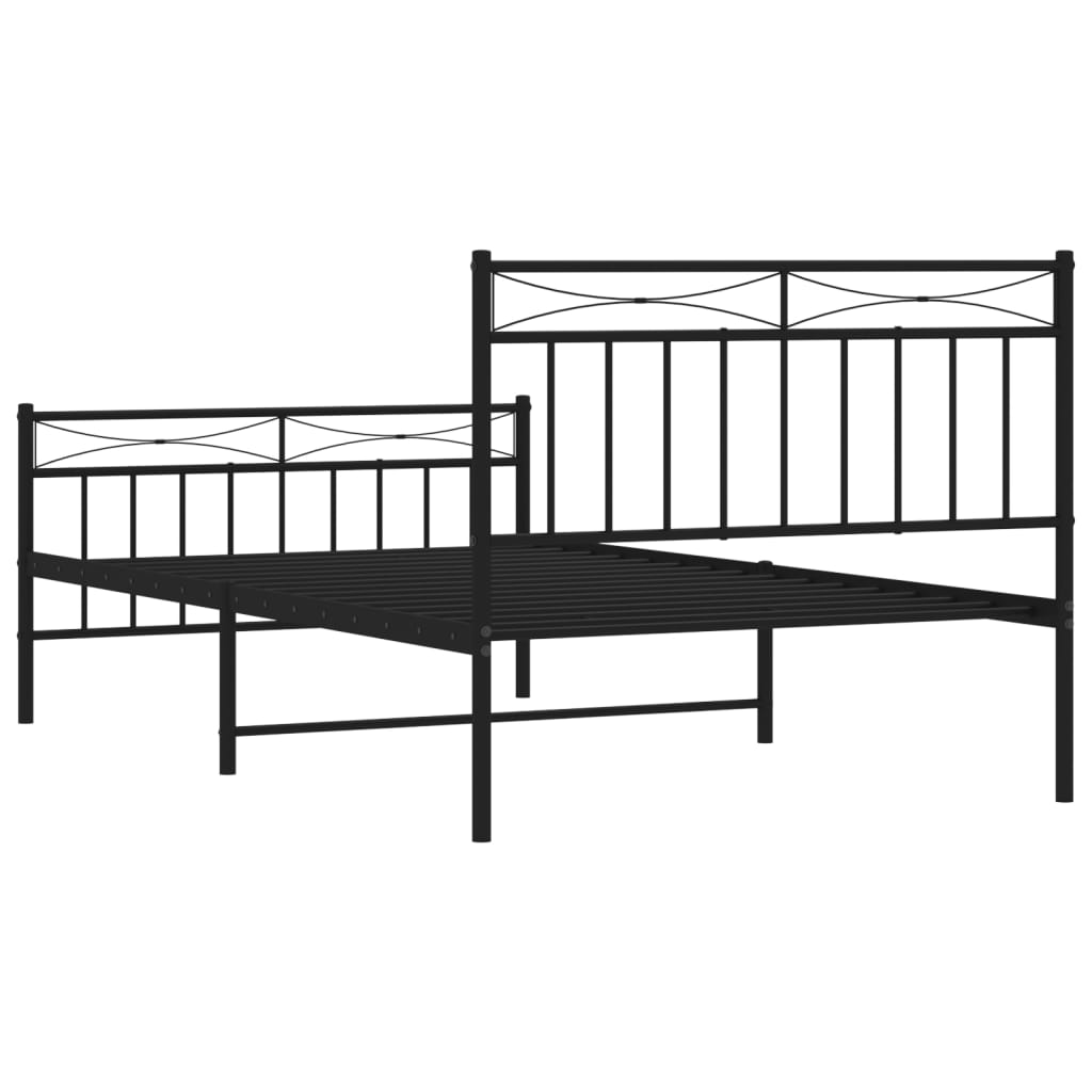 8721012210141_g_en_hd_5 vidaXL Metal Bed Frame without Mattress with Footboard Black 107x203 cm King Single - Image 7