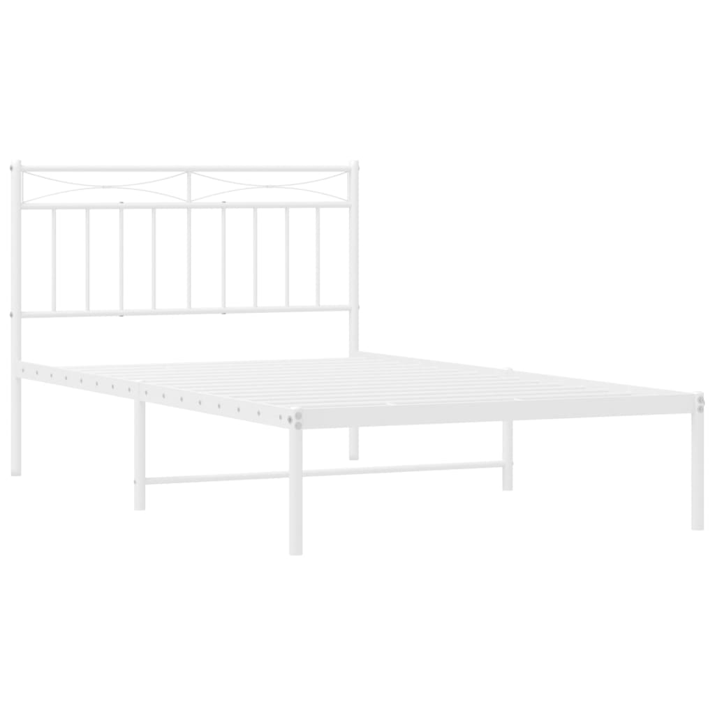 8721012210455_g_en_hd_2 vidaXL Metal Bed Frame without Mattress with Headboard White 107x203 cm King Single - Image 4