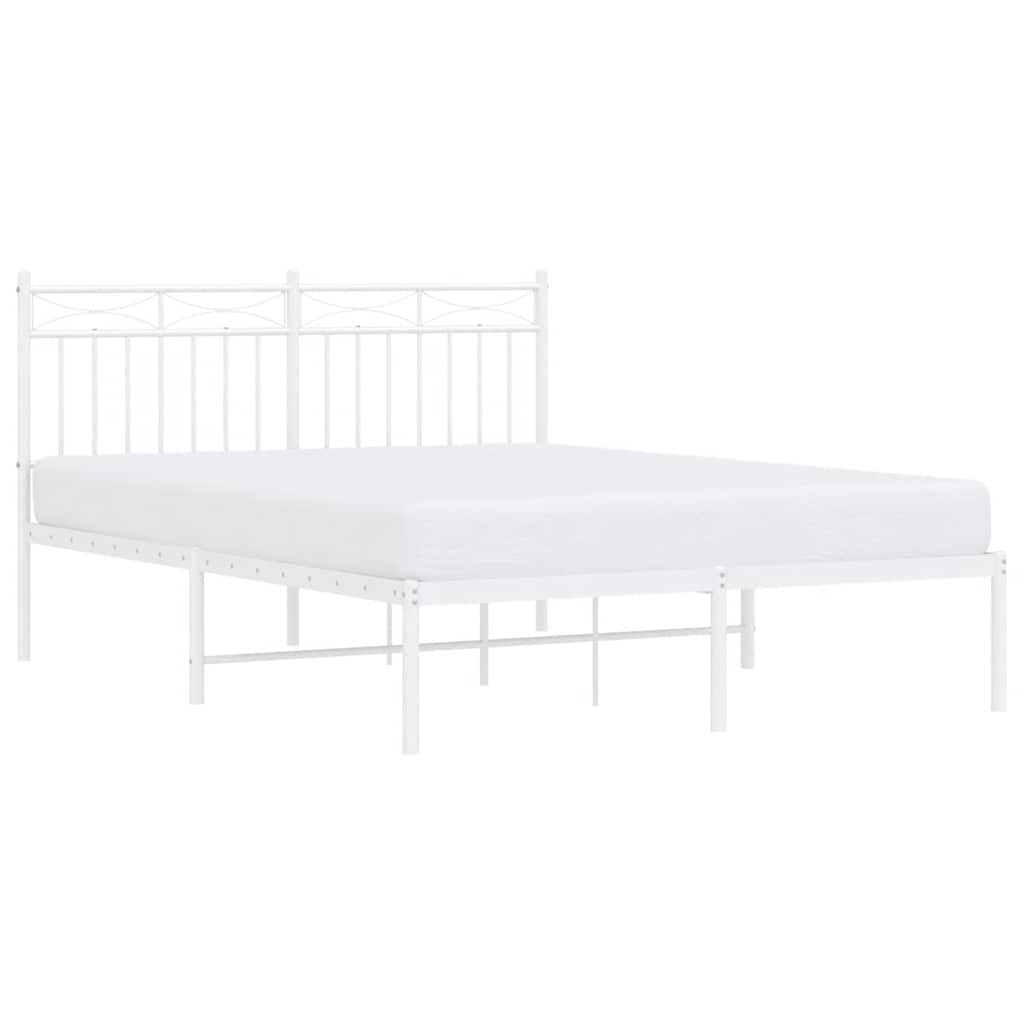 8721012210486_g_en_hd_2 vidaXL Metal Bed Frame without Mattress with Headboard White 135x190 cm - Image 4