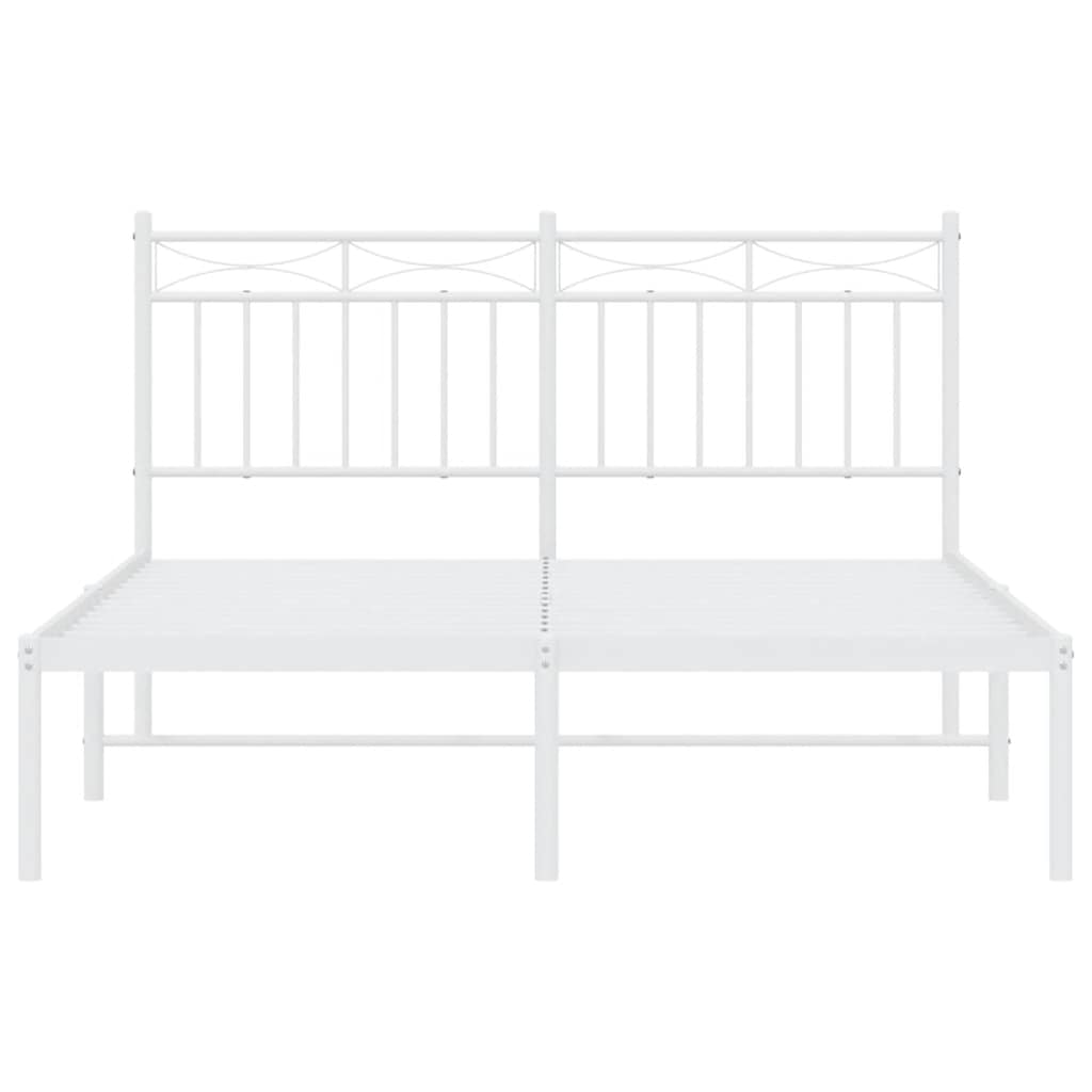 8721012210486_g_en_hd_4 vidaXL Metal Bed Frame without Mattress with Headboard White 135x190 cm - Image 6