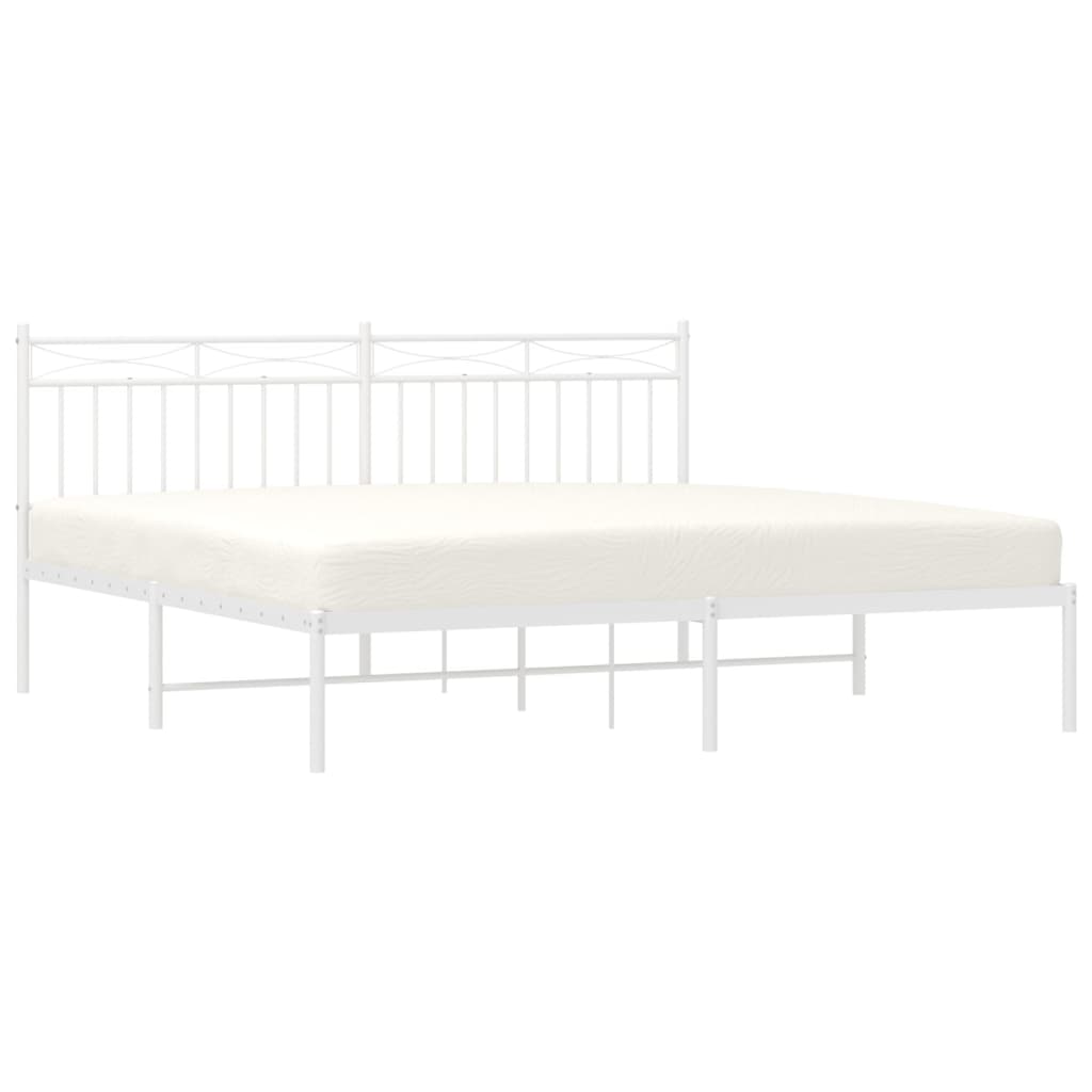 8721012210530_g_en_hd_1 vidaXL Metal Bed Frame without Mattress with Headboard White 183x203 cm King - Image 3
