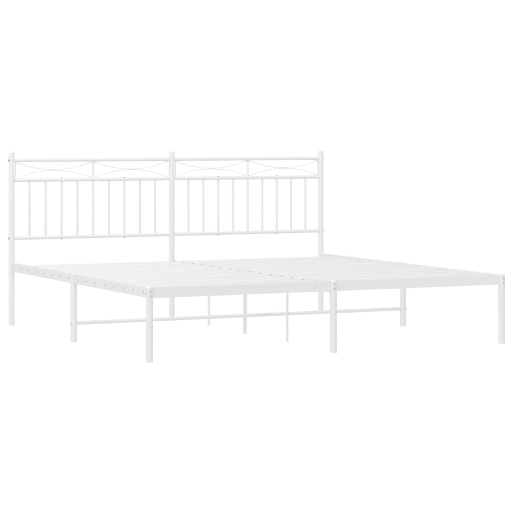 8721012210530_g_en_hd_2 vidaXL Metal Bed Frame without Mattress with Headboard White 183x203 cm King - Image 4