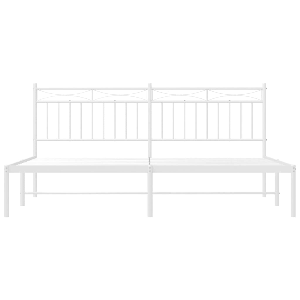 8721012210530_g_en_hd_3 vidaXL Metal Bed Frame without Mattress with Headboard White 183x203 cm King - Image 5