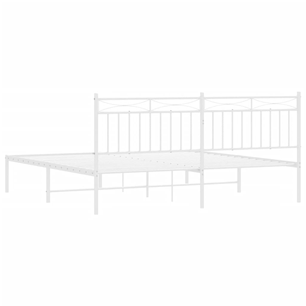 8721012210530_g_en_hd_5 vidaXL Metal Bed Frame without Mattress with Headboard White 183x203 cm King - Image 7
