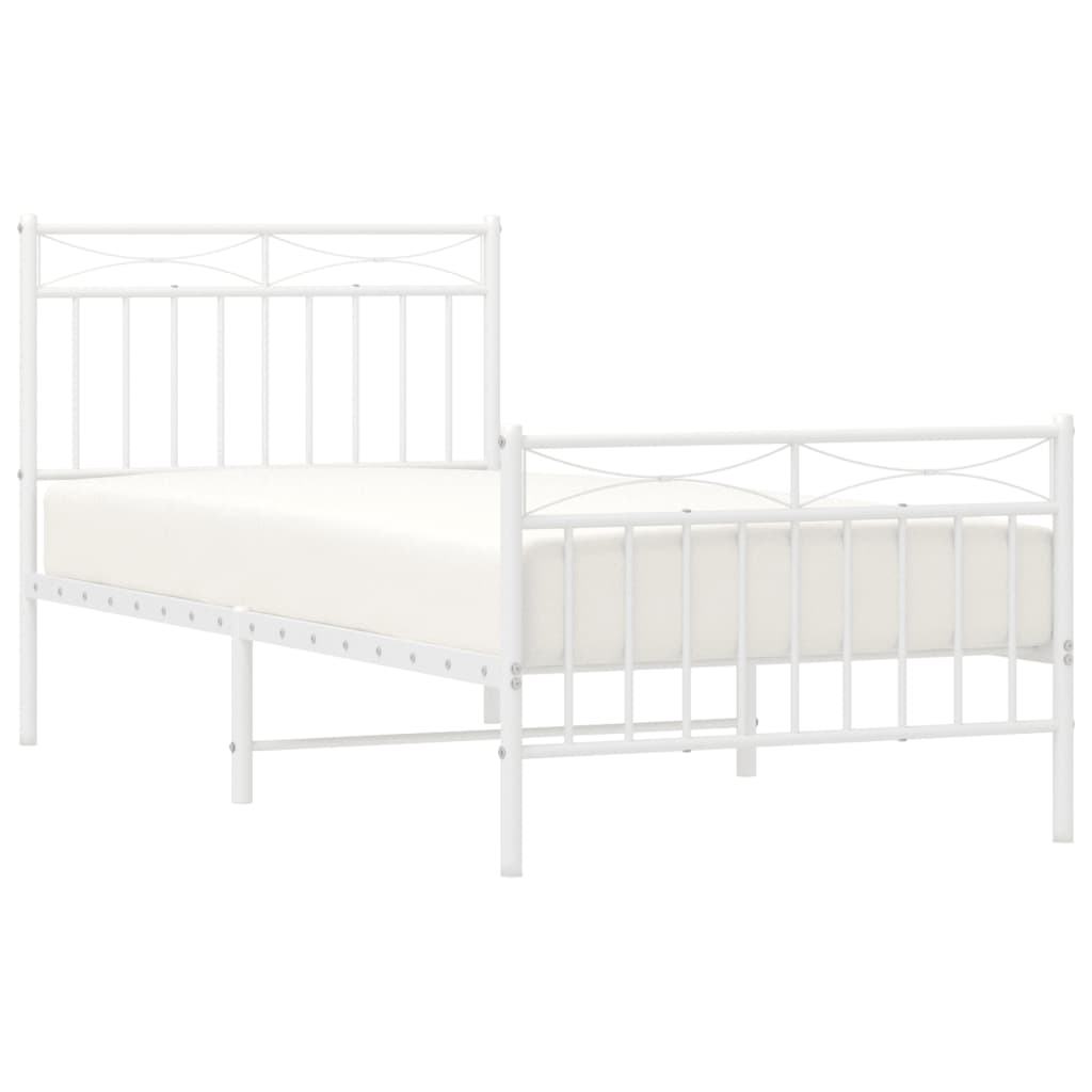 8721012210592_g_en_hd_1 vidaXL Metal Bed Frame without Mattress with Footboard White 90x190 cm - Image 3