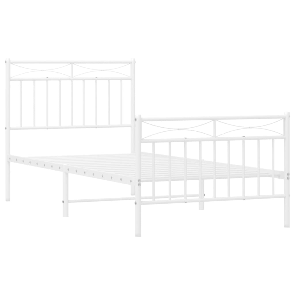 8721012210592_g_en_hd_2 vidaXL Metal Bed Frame without Mattress with Footboard White 90x190 cm - Image 4
