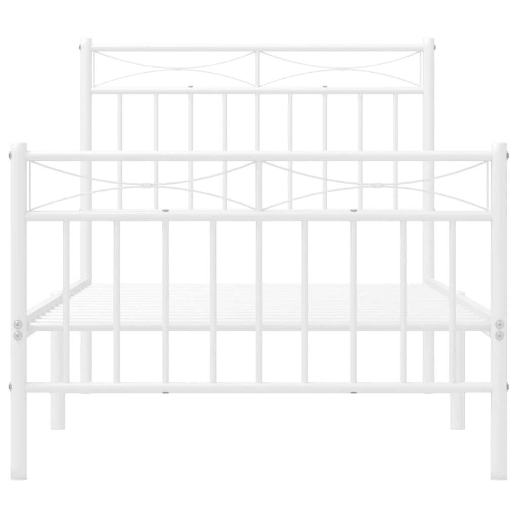 8721012210592_g_en_hd_3 vidaXL Metal Bed Frame without Mattress with Footboard White 90x190 cm - Image 5