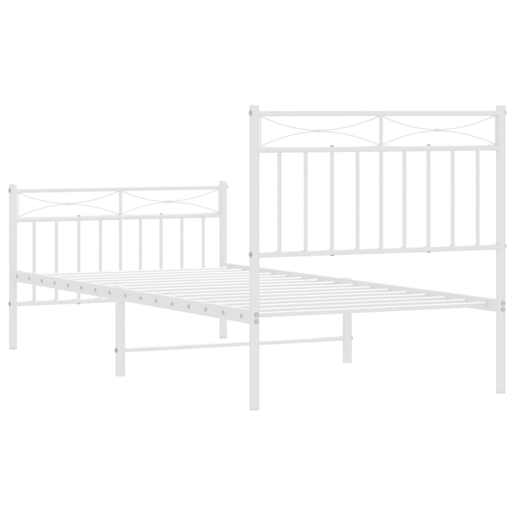 8721012210592_g_en_hd_5 vidaXL Metal Bed Frame without Mattress with Footboard White 90x190 cm - Image 7