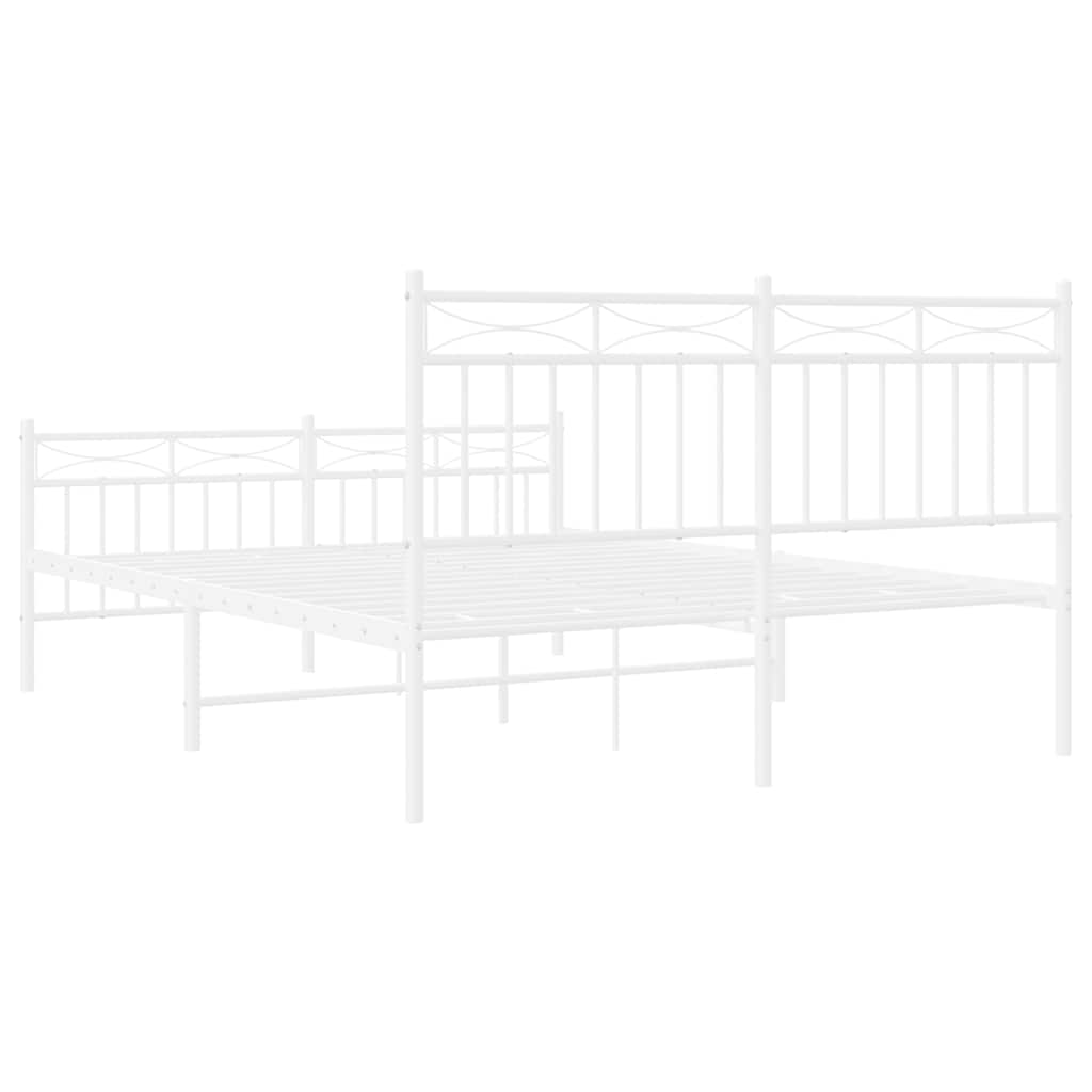 8721012210660_g_en_hd_6 vidaXL Metal Bed Frame without Mattress with Footboard White 135x190 cm - Image 8