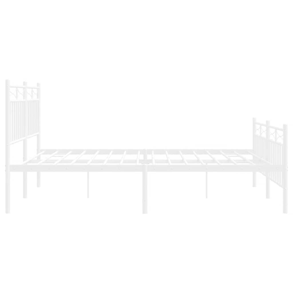 8721012210691_g_en_hd_5 vidaXL Metal Bed Frame without Mattress with Footboard White 150x200 cm - Image 7