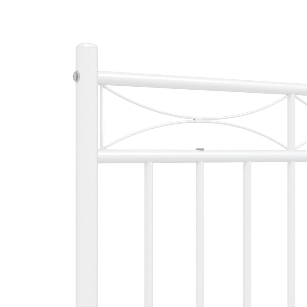 8721012210691_g_en_hd_7 vidaXL Metal Bed Frame without Mattress with Footboard White 150x200 cm - Image 9